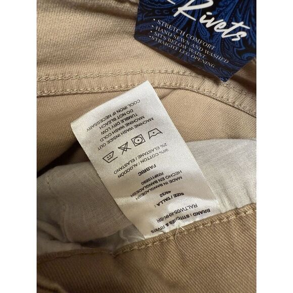 Stitches and Rivets Tan/Khaki Men's Jeans/Pants 40 x 32 Straight Stretch NWT - Picture 7 of 7